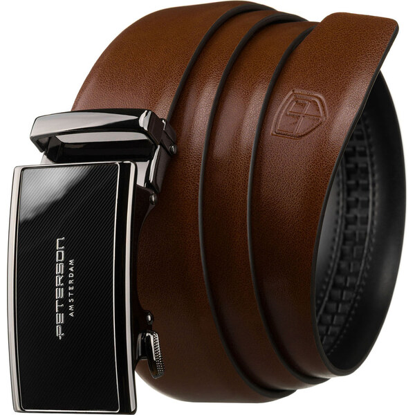 Peterson Pánsky hnedý kožený opasok s automatickou prackou a možnosťou 65203480