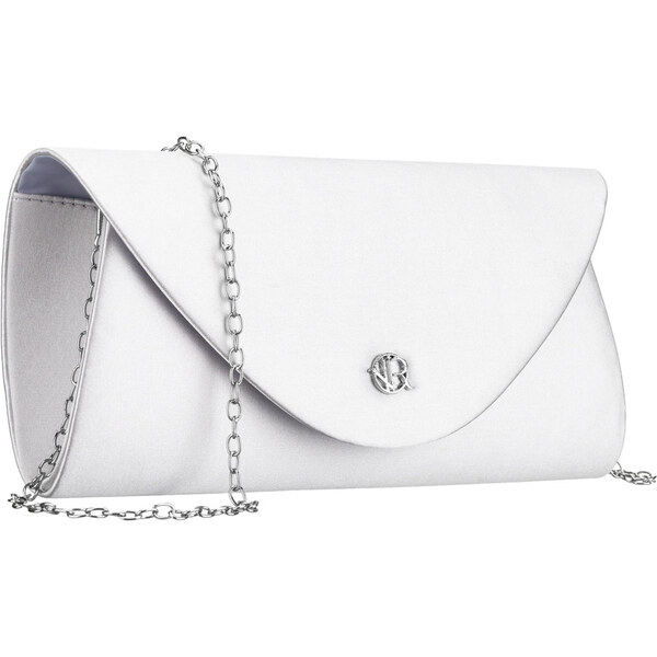 Dámska spoločenská listová kabelka strieborná so strieborným kovaním – 65615052