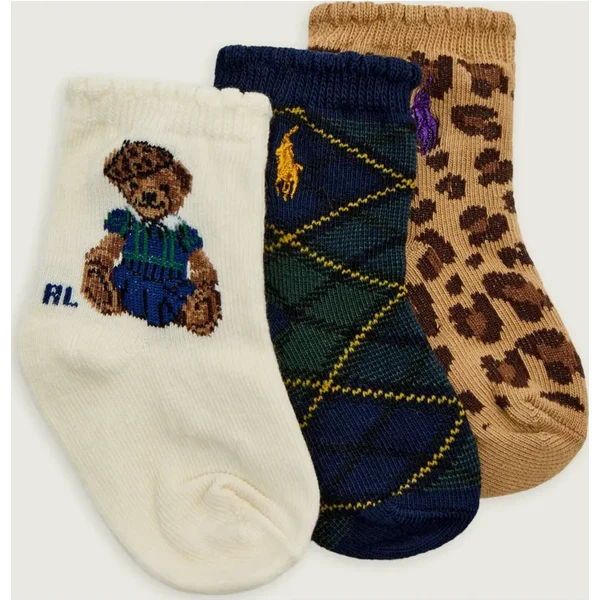 POLO RALPH LAUREN Ponožky 3-balenie FALL BABY GIRL BEAR 65617219