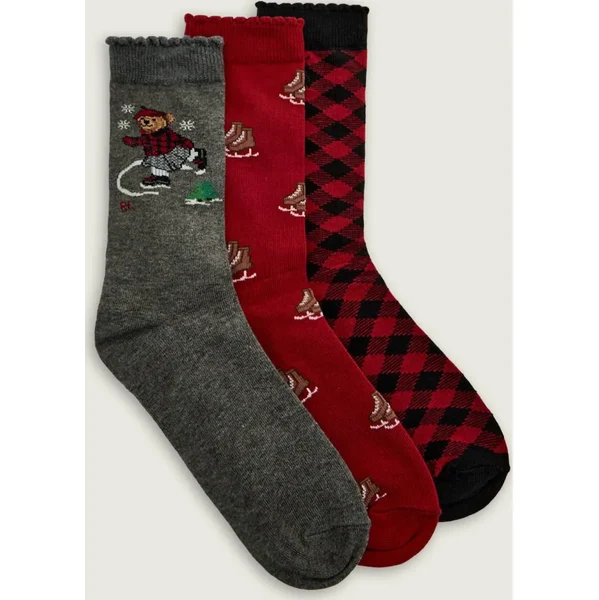 POLO RALPH LAUREN Ponožky 3-balenie HOLD ICE SKATER BEAR 65614695