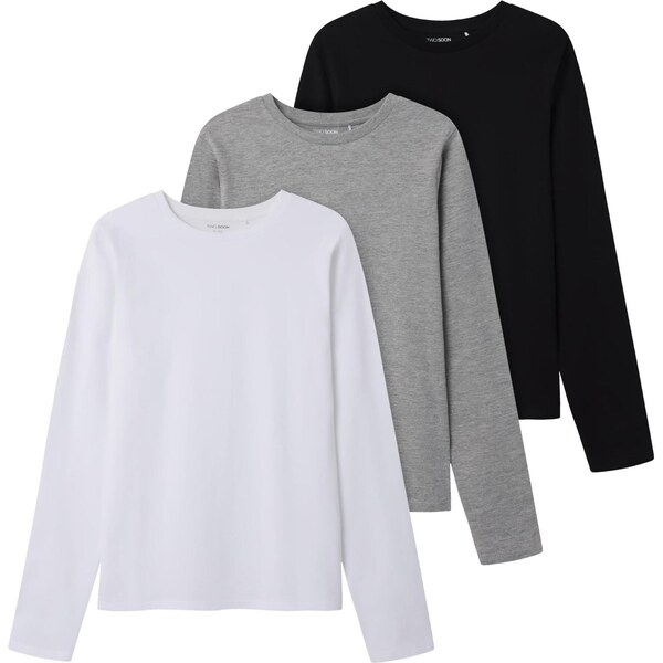 TWO SOON Tričko sivá melírovaná / čierna / biela 65644760