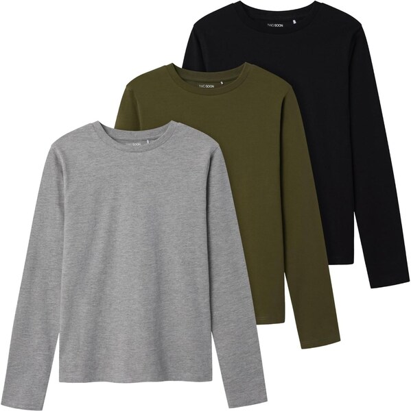 TWO SOON Tričko sivá / kaki / čierna 65644764