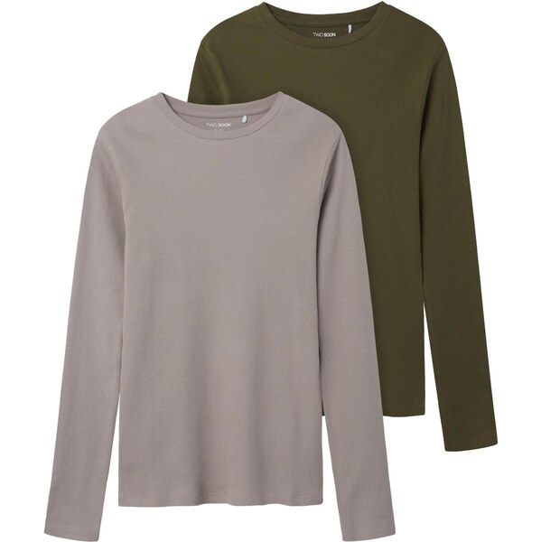 TWO SOON Tričko sivá / zelená 65646057