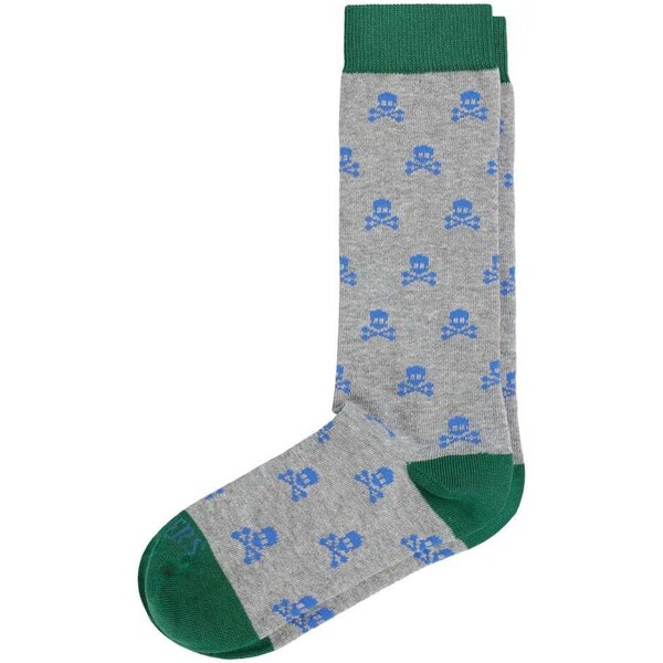 Scalpers Ponožky Skull kráľovská modrá / sivá / tmavozelená 65662080