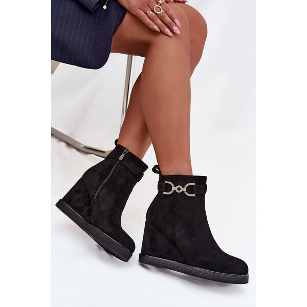 Boto Dámske členkové topánky na platforme s dekoratívnym detailom 65927767