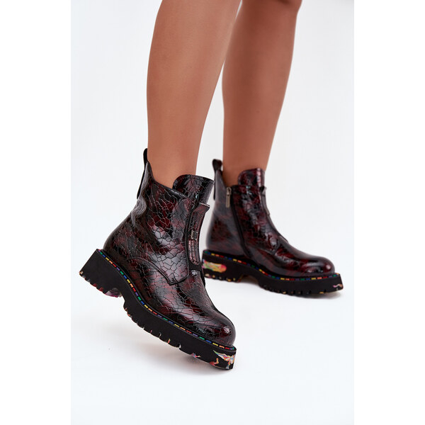 Lakované dámske čižmy z prírodnej kože s izoláciou Artiker 65927785