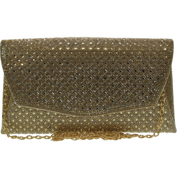 JOHN-C Zlatá spoločenská kabelka so štrasovými kamienkami ESTELLA 65620973