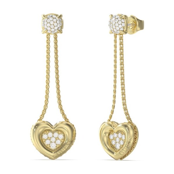 Guess Jedinečné visiace náušnice s kryštálmi LOVE JUBE05462JWYGT/U 66592564