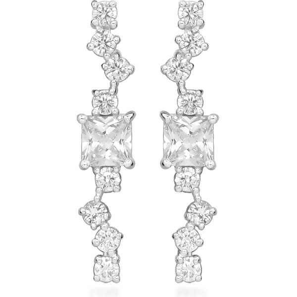 Silver Cat Oslnivé visiace náušnice s kubickými zirkónmi Classics 66590062