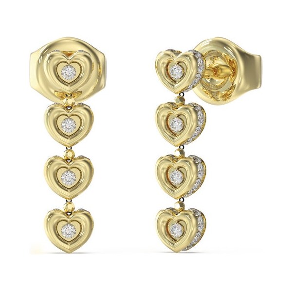 Guess Visiace srdiečkové náušnice s kryštálmi LOVE JUBE05473JWYGT/U 66582290