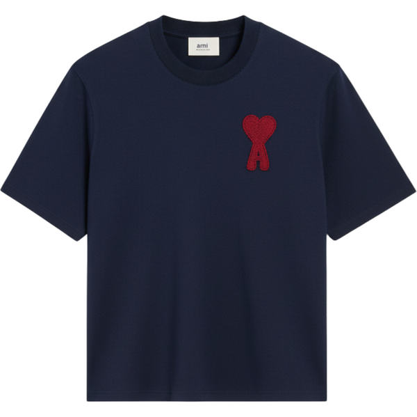 AMI PARIS Coeur Patch Navy Blue tričko 65628453