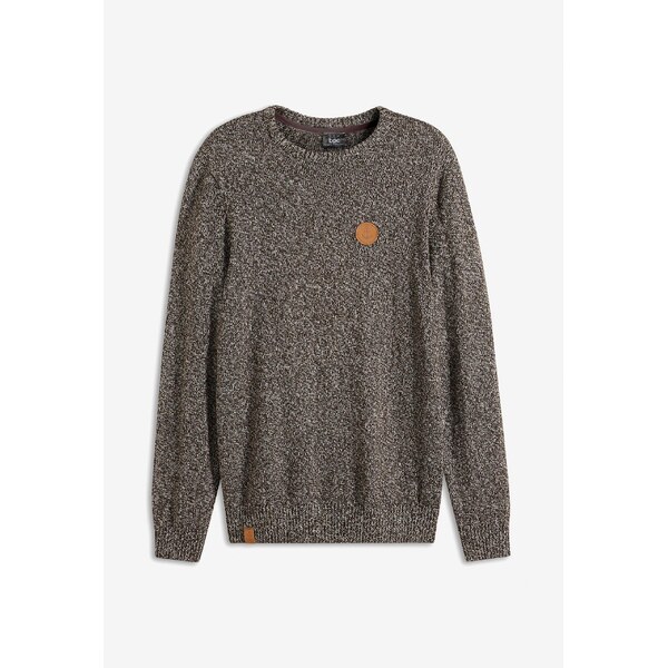 bonprix Pulóver s okrúhlym výstrihom, s bavlnou, farba hnedá 58272014