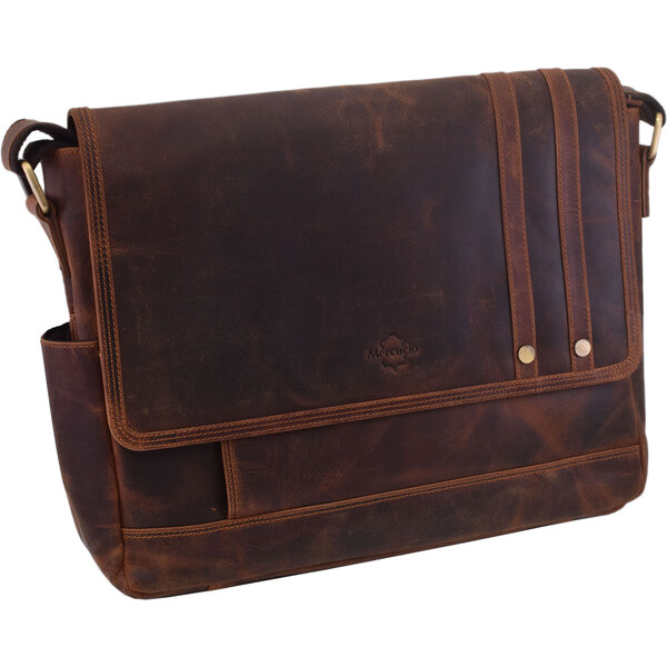 Mercucio Kožená taška na notebook tan 250856 64507475