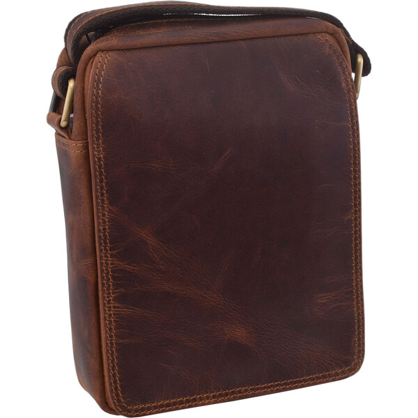 Mercucio Pánske kožené crossbody tmavohnedý hunter 250586 64524499