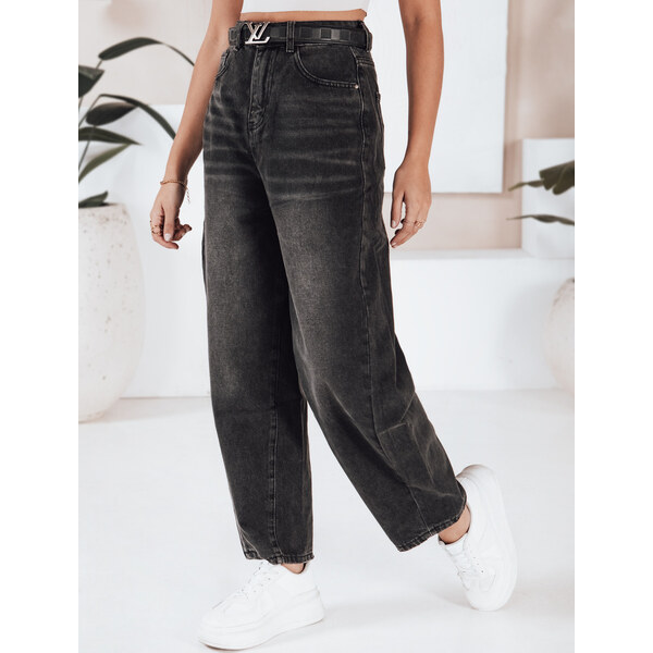 BASIC Čierne dámske široké džínsy UY2743 65633527