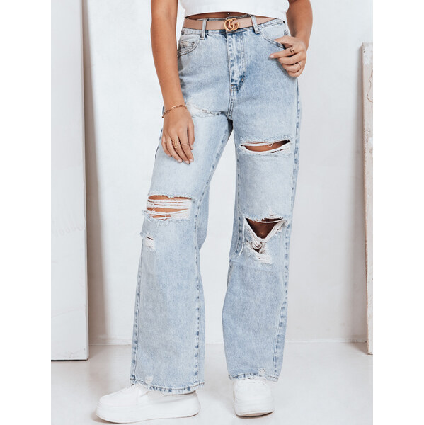BASIC Svetlomodré dámske džínsy s odreninami UY2794 65633528