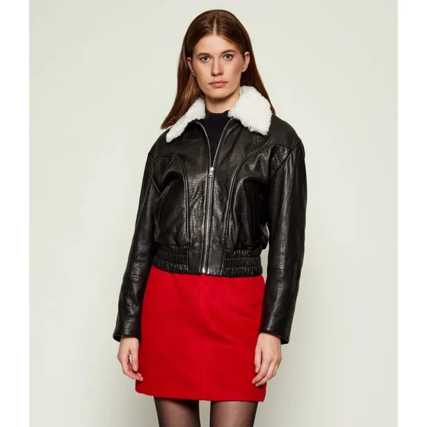 HUGO Kožená bunda bomber Limaos | regular fit 65633223