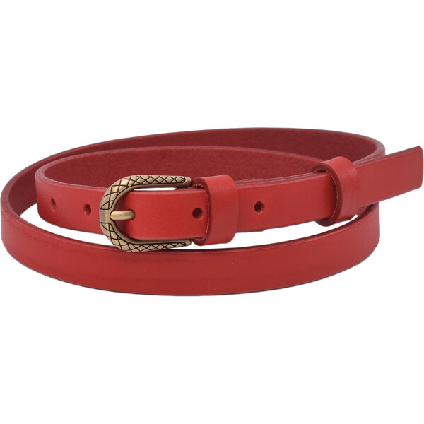 Mercucio Kožený dámsky opasok 722-20-30 červený pracka Medúza 65629062
