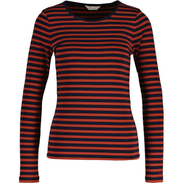 TRIČKO GANT SLIM STRIPED RIBBED LS T-SHIRT MODERN RUST 64944423