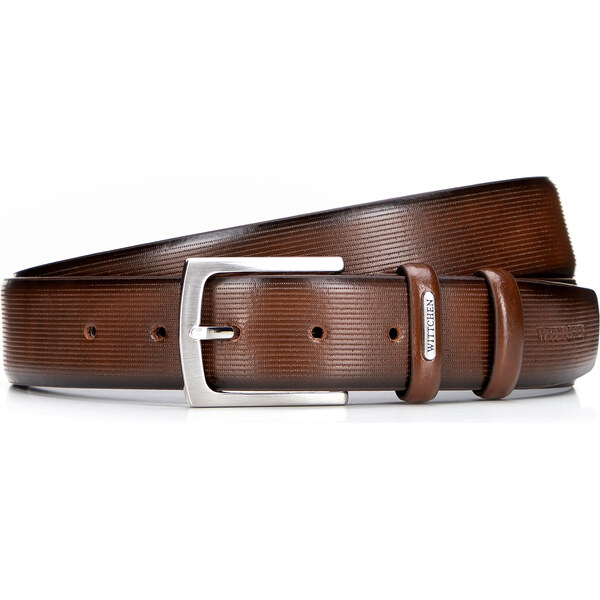 Wittchen Pánsky kožený opasok s jemnou líniovou textúrou v darčekovej 66951766