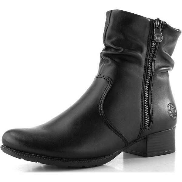 Rieker řasený zipový kotník černý 78656-00 65639905