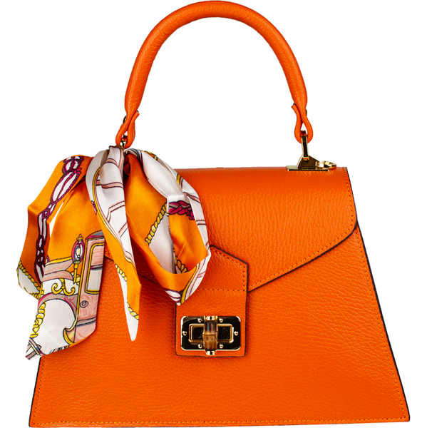 Oranžová kožená talianska crossbody kabelka Flavia Arancia NovaKabelka 65651615