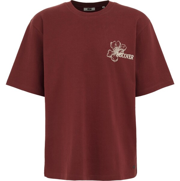 WE Fashion Tričko hrdzavohnedá / biela 65662809