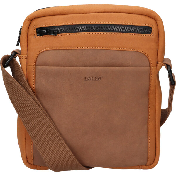 Lagen Pánska kožená taška cez rameno BLC-223-2666 koňak 65667924