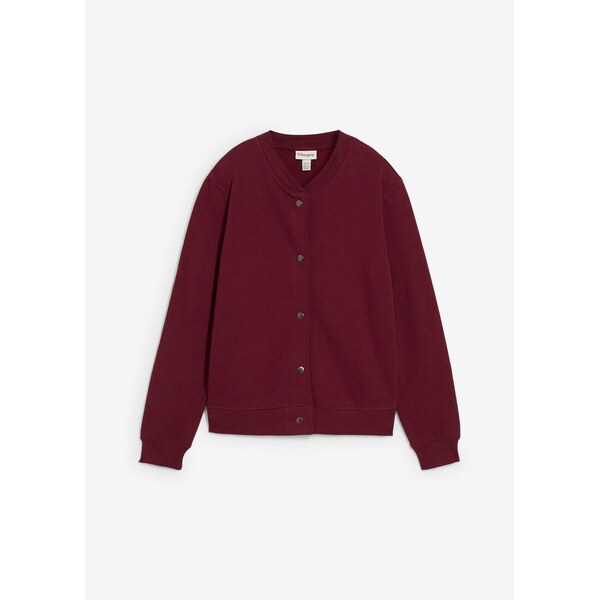 bonprix Mikinová bomberka na gombičky, farba červená 67140296