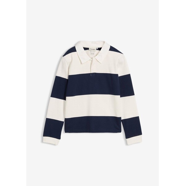 bonprix Polo mikina z čistej bio bavlny, farba modrá 65669083