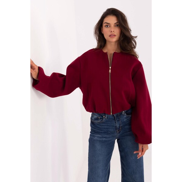 MladaModa Prechodná bunda na zips s balónovými rukávmi model 61246 65670202