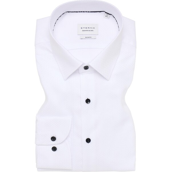 Pánska biela košeľa so štruktúrou ETERNA slim fit 65670322