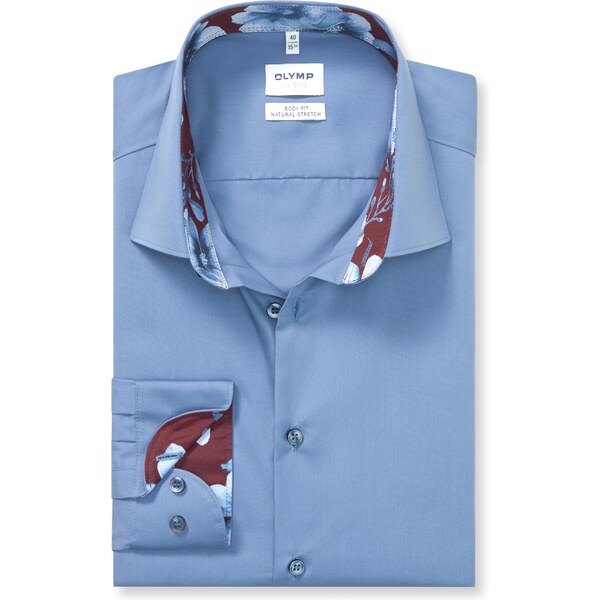 Pánska modrá košeľa s podšitím OLYMP body fit 65670324