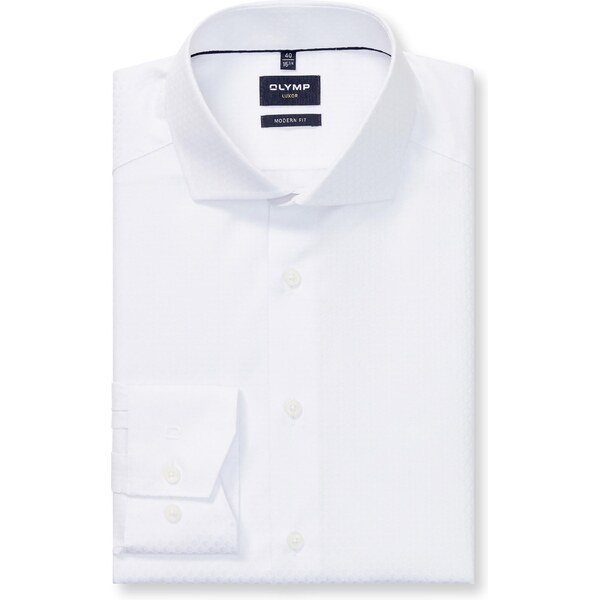 Pánska biela košeľa Luxor so štruktúrou OLYMP modern fit 65670332
