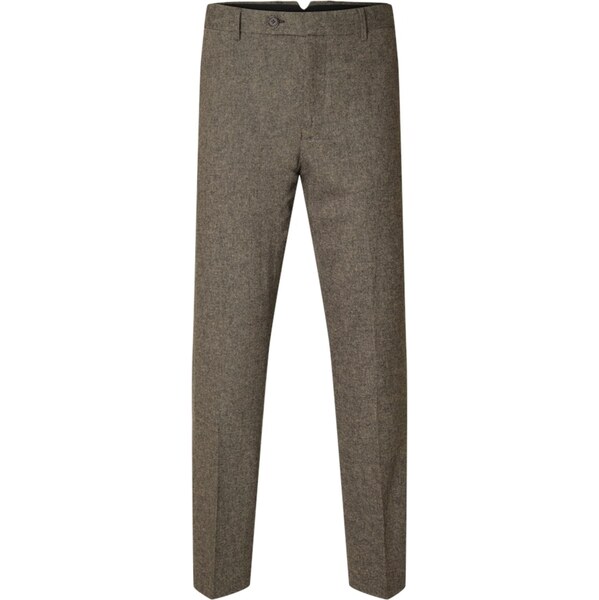 SELECTED Nohavice s pukmi REED tmavohnedá 65873873