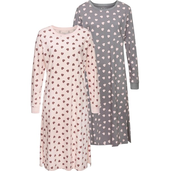 VIVANCE Nočná košieľka tmavošedá / ružová / burgundská 65677909