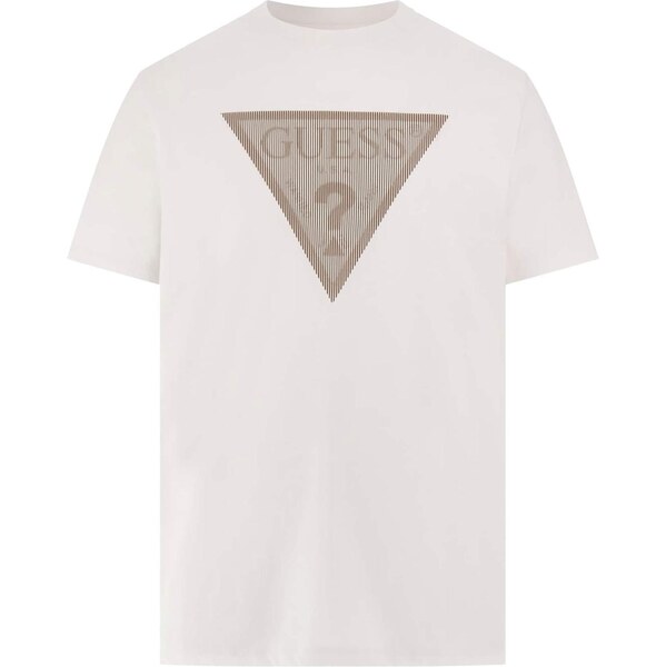 GUESS Tričko hnedá / biela 65679074