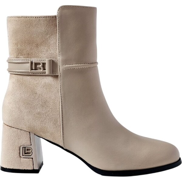 Krémové členkové čižmy Laura Biagiotti Calf Micro Mud 65680619