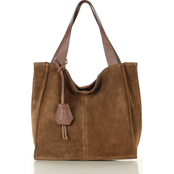 MARCO MAZZINI Kožená semišová nákupná taška | hnedá s139bb 65684982