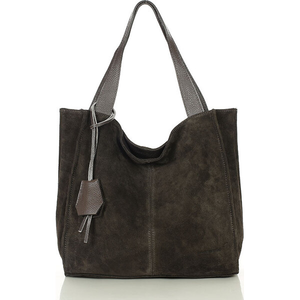 MARCO MAZZINI Kožená semišová nákupná taška | čierna s139cc 65684983