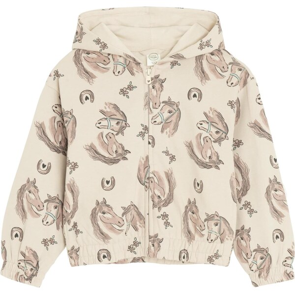 Cool Club Tepláková bunda béžová / pastelovo modrá / svetlohnedá / 65895333