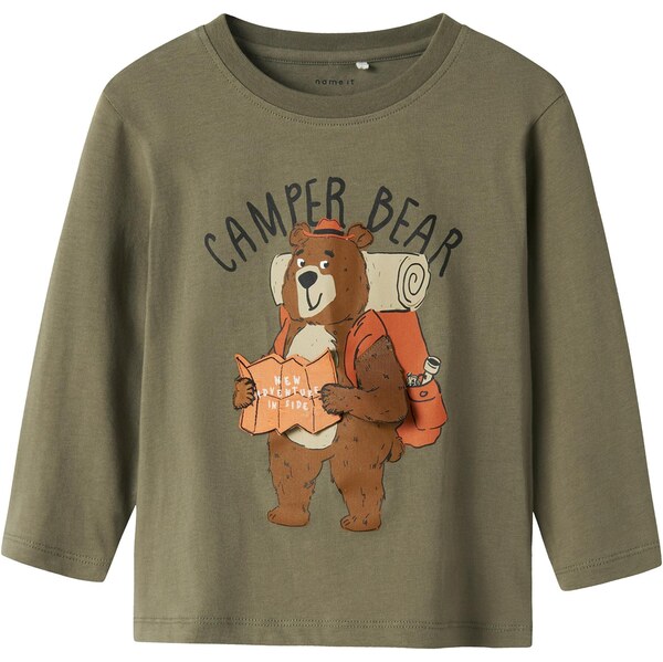 NAME IT Tričko NMMOLEN hnedá / kaki / marhuľová / čierna 65696365