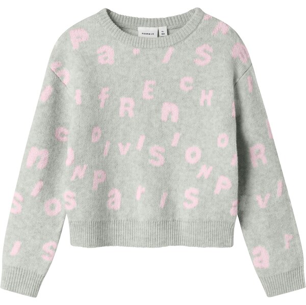 NAME IT Sveter FOLINE svetlosivá / ružová 65696378