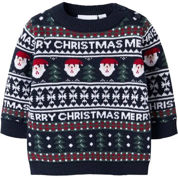 NAME IT Sveter NBNRastokka námornícka modrá / jedľová / červená / 65696545