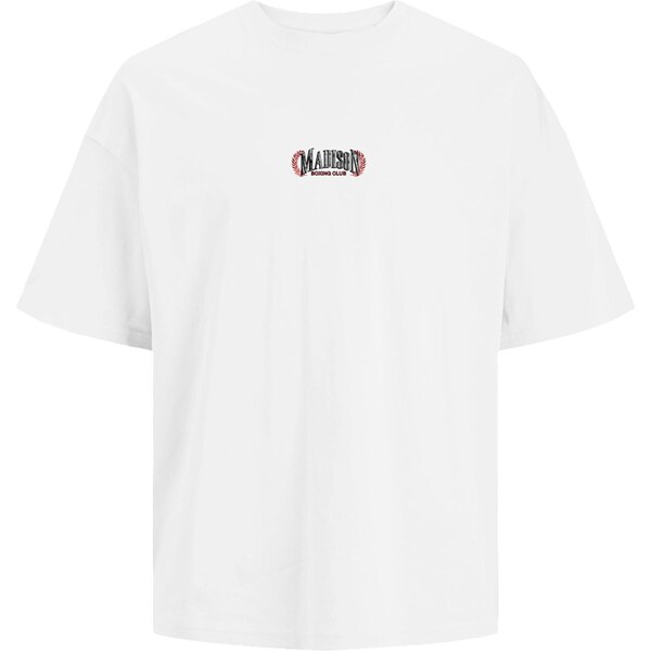 JACK & JONES Tričko JORMADISON tmavočervená / čierna / biela 65696108