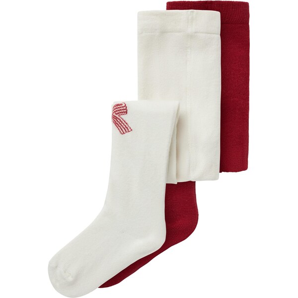 NAME IT Pančuchy NMFVICHRISTMAS tmavočervená / biela 65696592