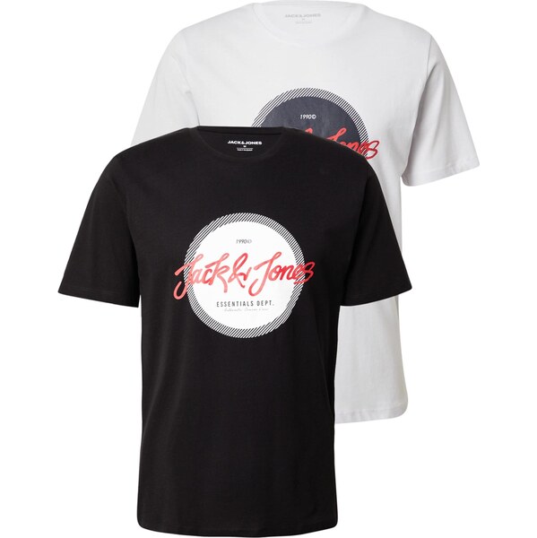 JACK & JONES Tričko JJURBAN tmavočervená / čierna / biela 65696667