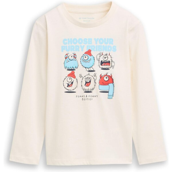 TOM TAILOR Tričko nebesky modrá / červená / čierna / biela ako vlna 65696770