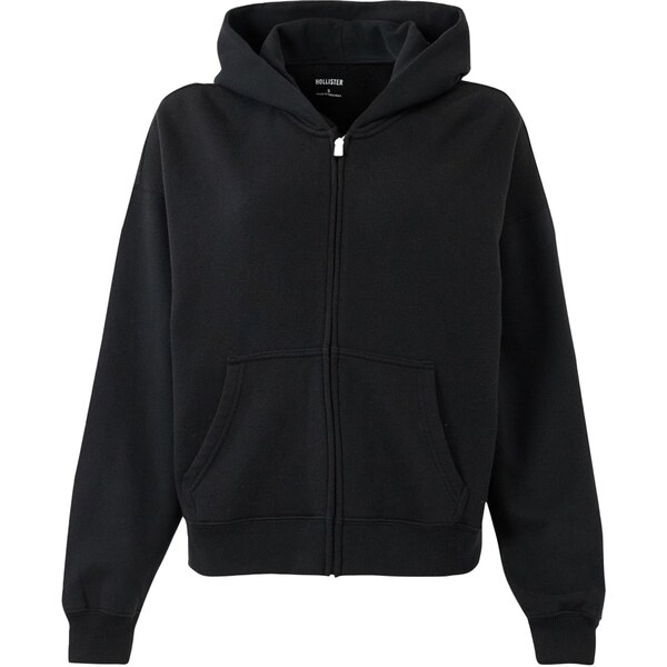 HOLLISTER Tepláková bunda čierna 65696801