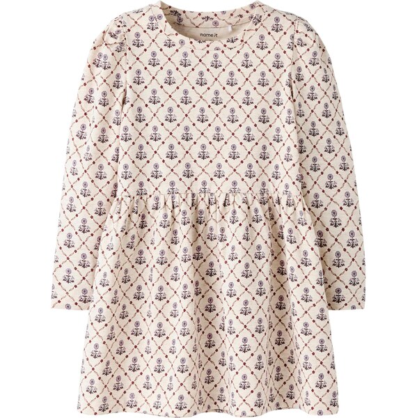 NAME IT Šaty NMFNIKALA hnedá / orgovánová / biela 65836034